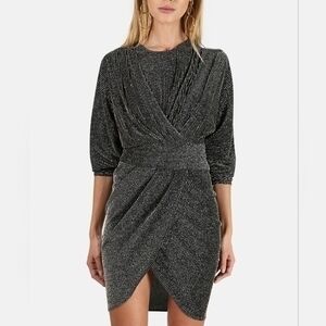 IRO "Magnus" Black and Silver Metallic Dress